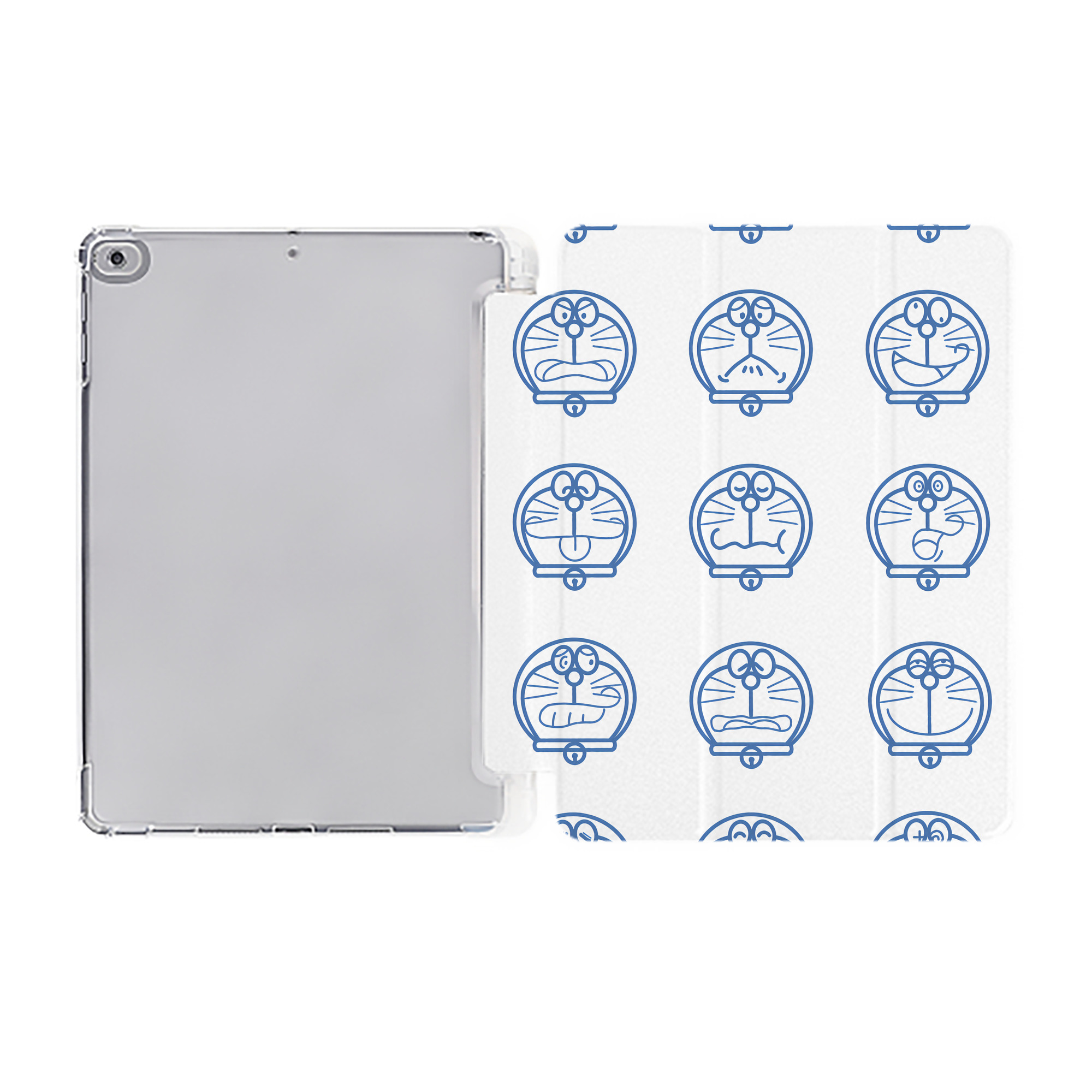 （画像用） ドラえもん Doraemon IPad ケース ペン収納付き 三つ折りスタンド PUレザー×シリコン 対応機種9.5/10.5/10.9インチ